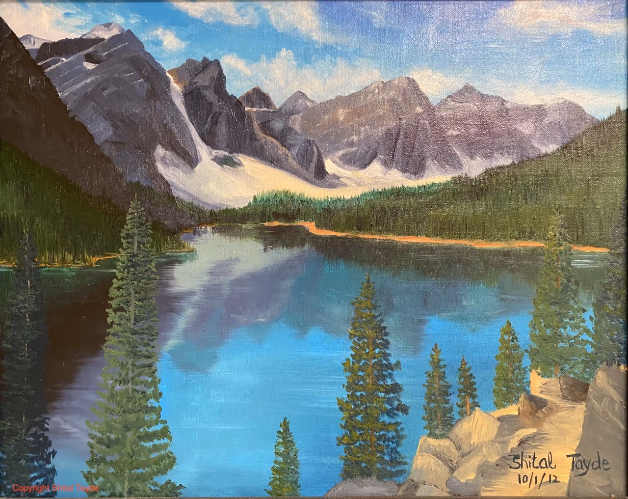 Serene Lake painting by Shital Tayde
